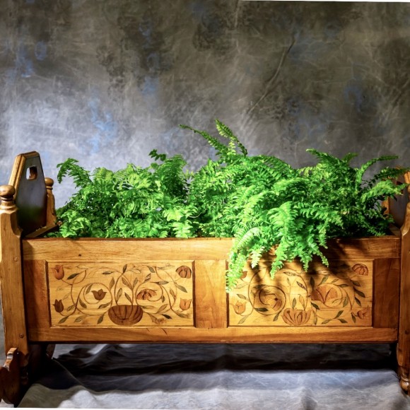 Berceau Marqueté Fleurs Et Armoiries 18 ème – Image 5