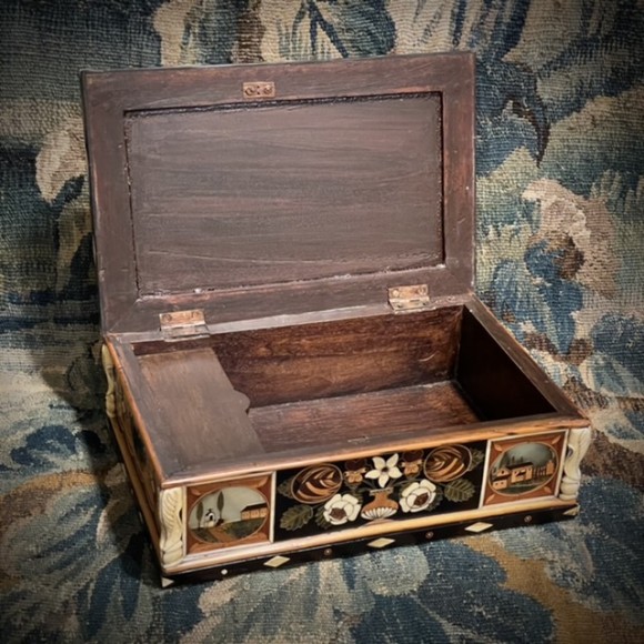 Coffret de courtoisie marqueté XIX ème – Image 9