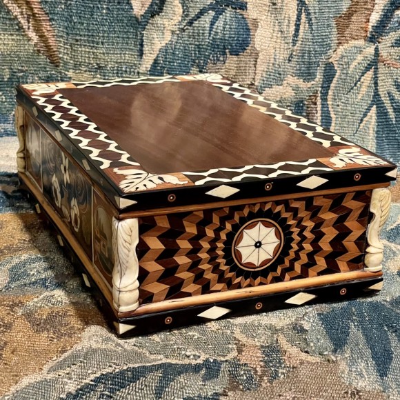 Coffret de courtoisie marqueté XIX ème – Image 2