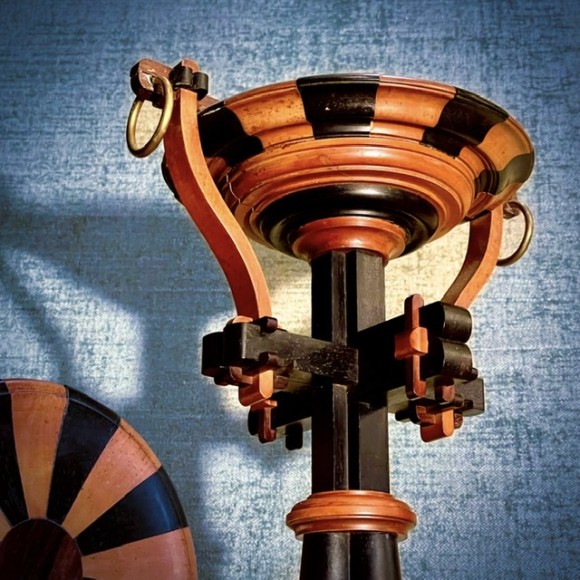 Paire de coupes présentoirs bois tourné pièces de – Image 2