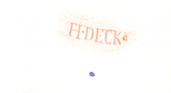 VASE DECOR FLEURS ET OISEAUX SIGNE DECK – Image 4