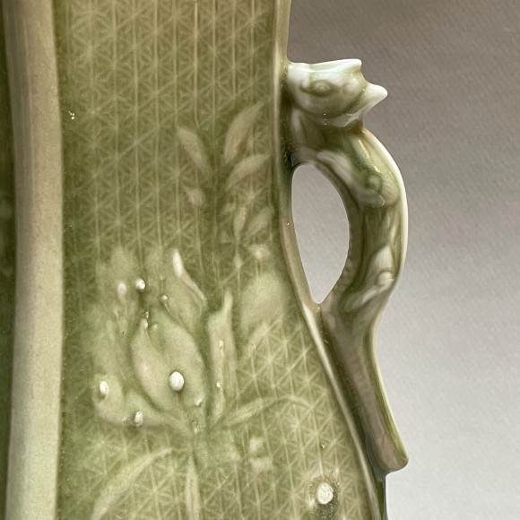 Paire vases céramique céladon signée Théodore Deck – Image 3