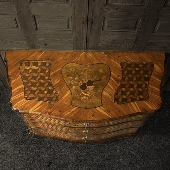 Commode galbée Sur 3 faces exceptionnel décor géom – Image 2