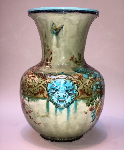 Grand vase décor japonisant Théodore Deck – Image 4