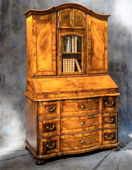 Cabinet Scriban marqueté noyer – Image 2