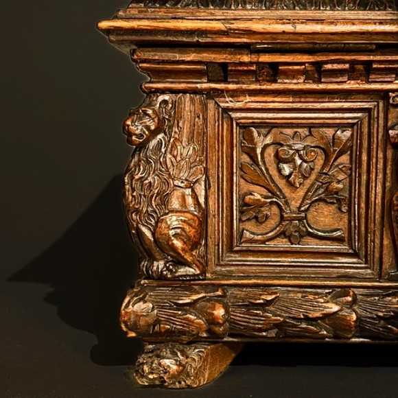 Coffret De Courtoisie Ou De Mariage Noyer Sculpté – Image 5