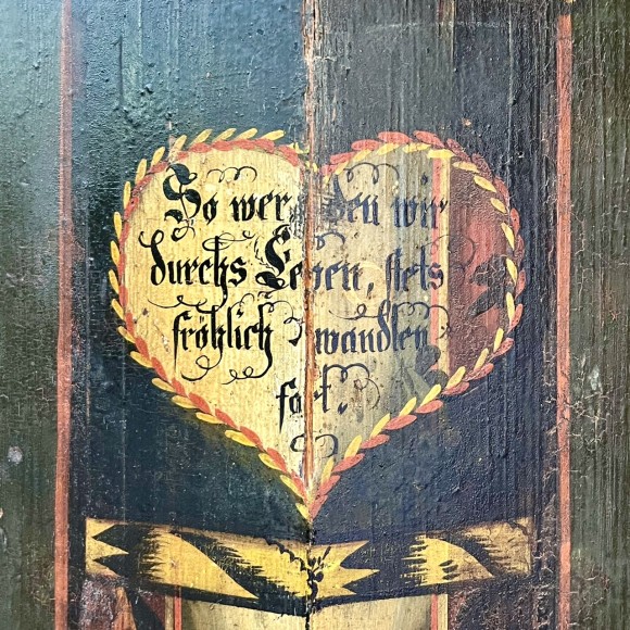 Armoire Polychrome Art Populaire Datée 1827 – Image 2