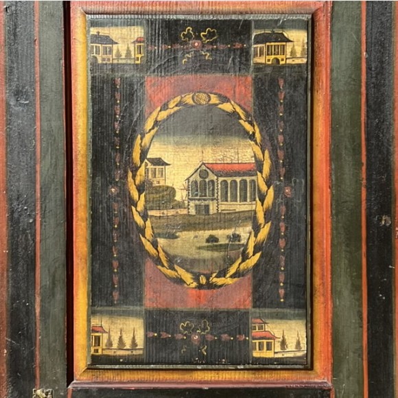 Armoire Polychrome Art Populaire Datée 1827 – Image 8