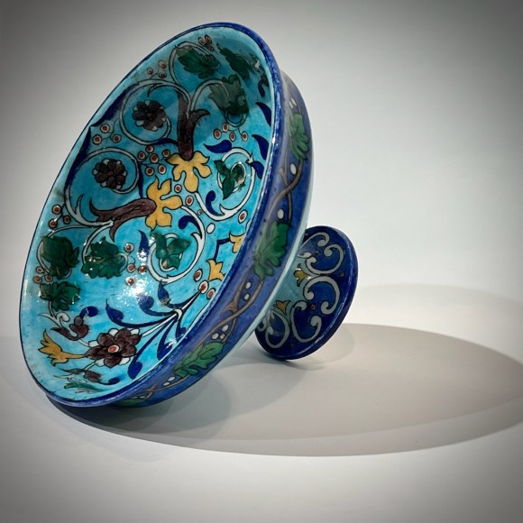 Coupe sur piédouche signée Théodore Deck 1823-1891 – Image 3