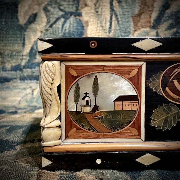 Coffret de courtoisie marqueté XIX ème – Image 4