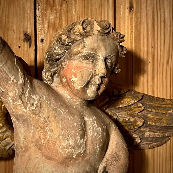 Paire de puttis bois sculpté XVIII ème – Image 5