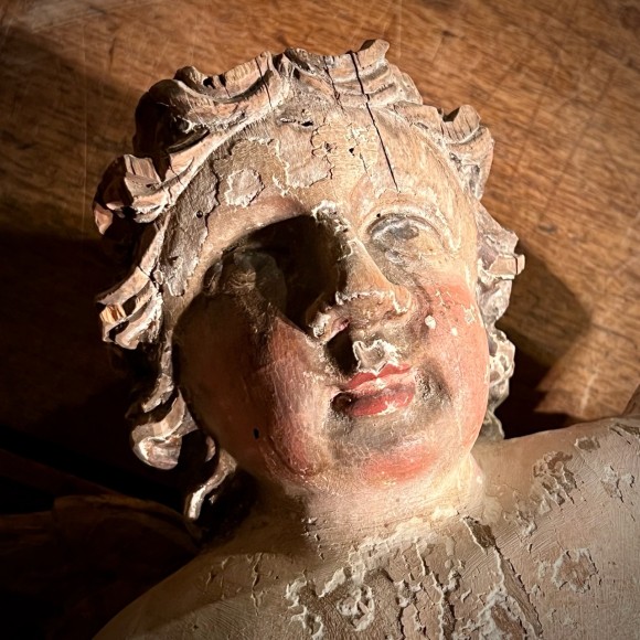 Paire de puttis bois sculpté XVIII ème – Image 4