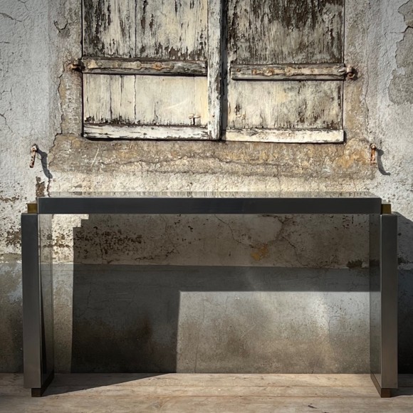 Grande console design vintage inox années 1960 – Image 3