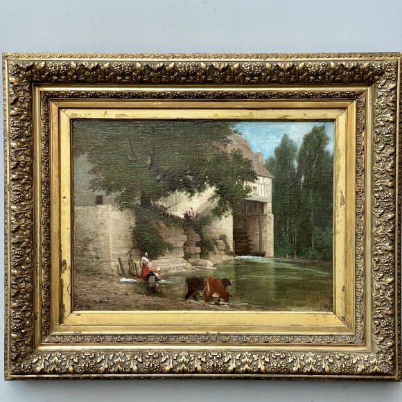 Lavandières au Moulin d’Andé Achile Benouville – Image 2