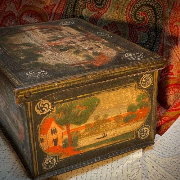 Coffret polychrome XIX eme art populaire – Image 4