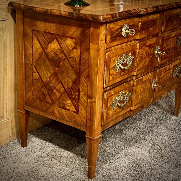 Commode XVIII ème Louis XVI marqueterie Noyer – Image 2