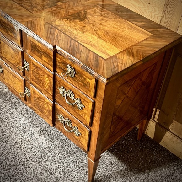 Commode XVIII ème Louis XVI marqueterie Noyer – Image 3
