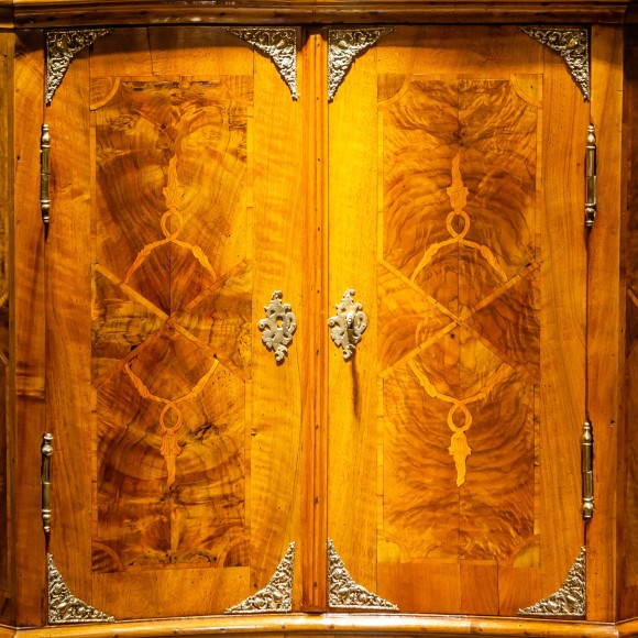 Crédence Galbée Marquetée noyer 18 ème – Image 4