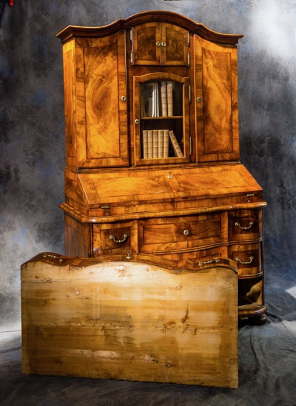 Cabinet Scriban marqueté noyer – Image 4