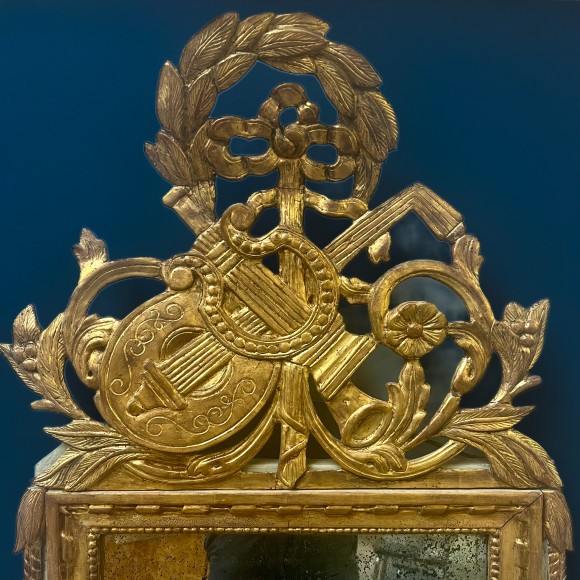 Grand Miroir Louis XVI Bois Doré – Image 3