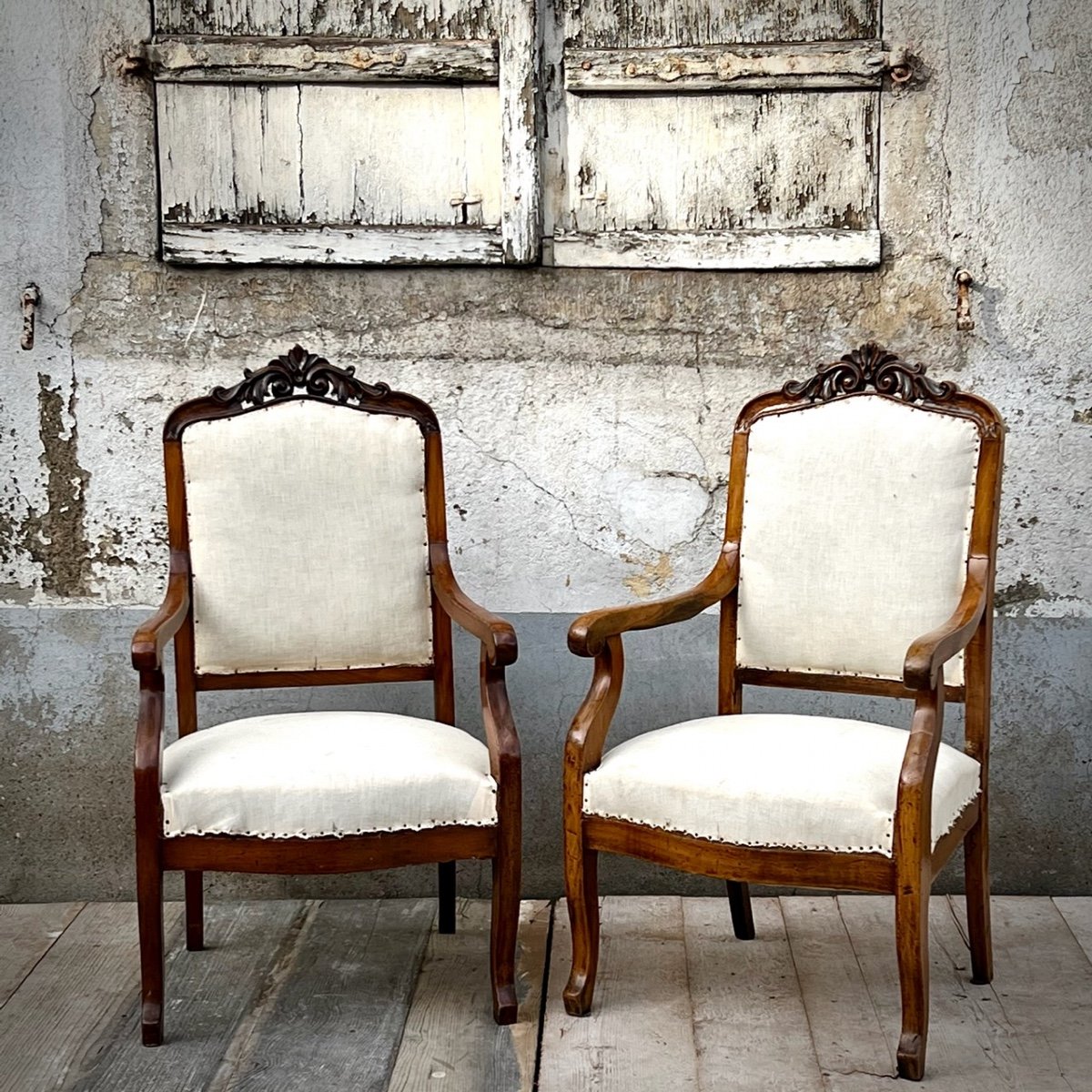 Paire De Fauteuils à Crosse En Fruitier XIX ème – Image 3