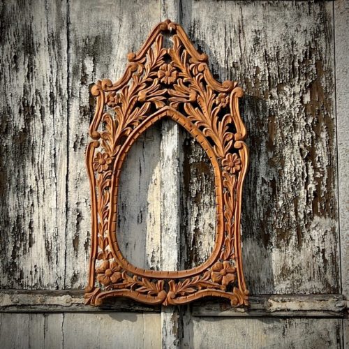 Cadre De Miroir Bois Brut Sculpté