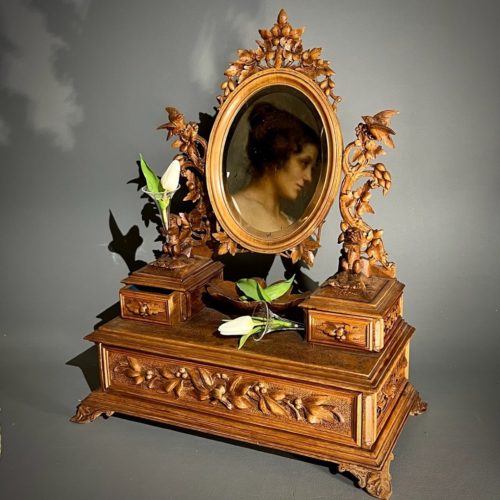 Psyché Bois Sculpté Travail De Brienz Suisse