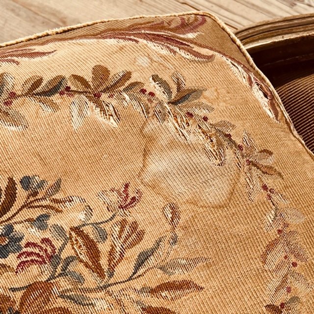 Canapé Gondole Tapisserie Fleurs Boiserie Laquée – Image 6