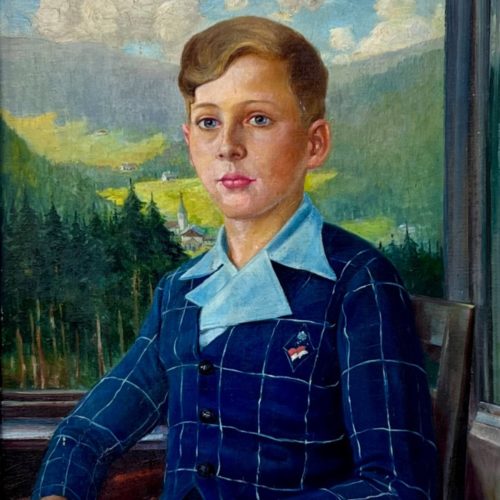 Jeune Garçon En Costume Signé Albert Morhain
