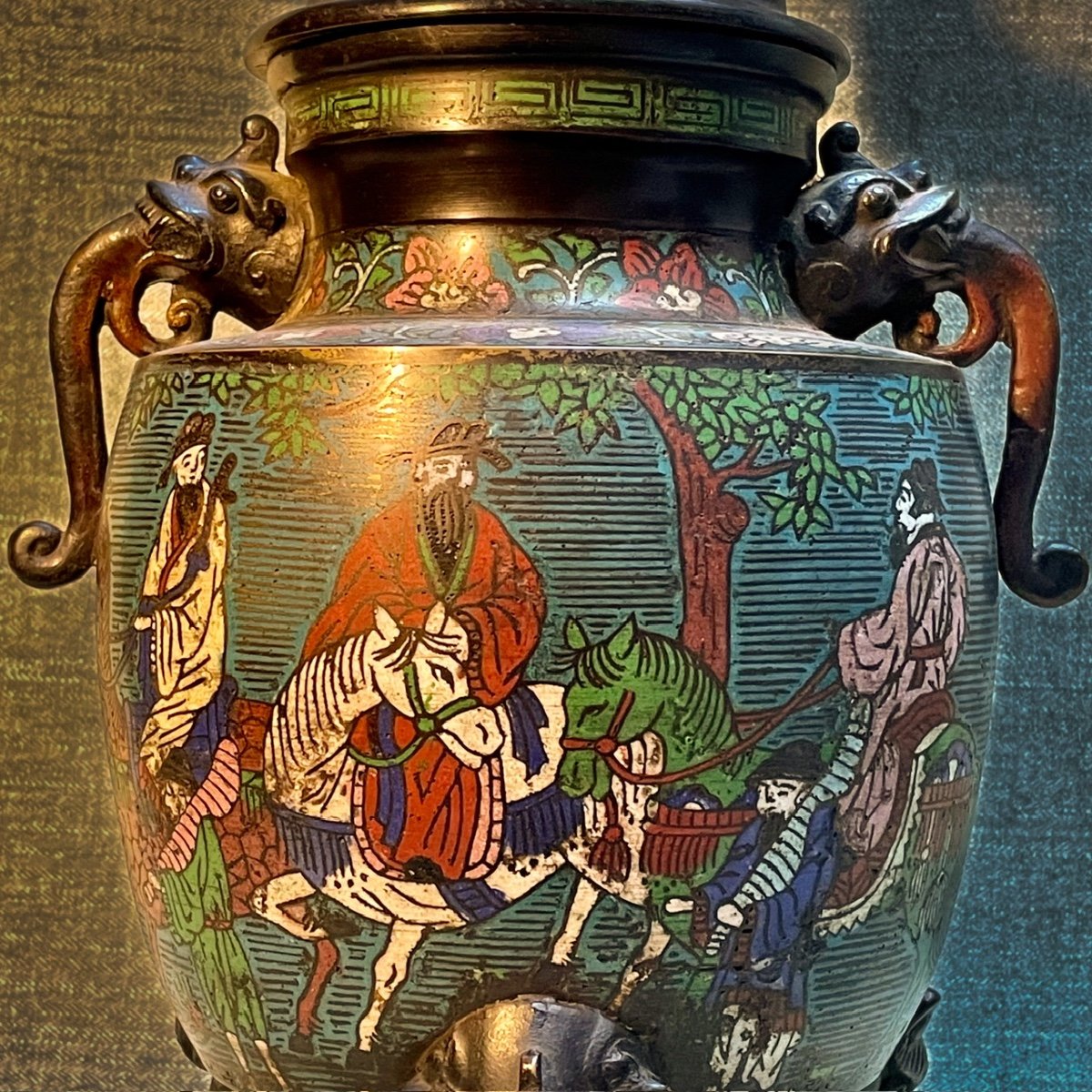 Pot Couvert Bronze Et émaux Cloisonnés Chine XIX ème – Image 3