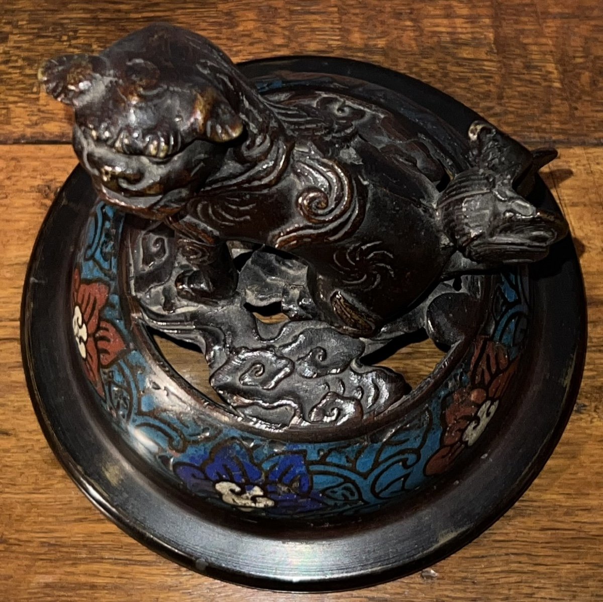 Pot Couvert Bronze Et émaux Cloisonnés Chine XIX ème – Image 5