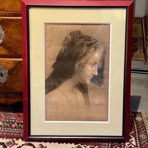 Alsacienne Dessin Par Auguste Zwiller (1850-1939)