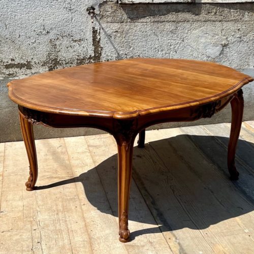 Table Noyer Ovale à 5 Rallonges Signée Krieger Paris