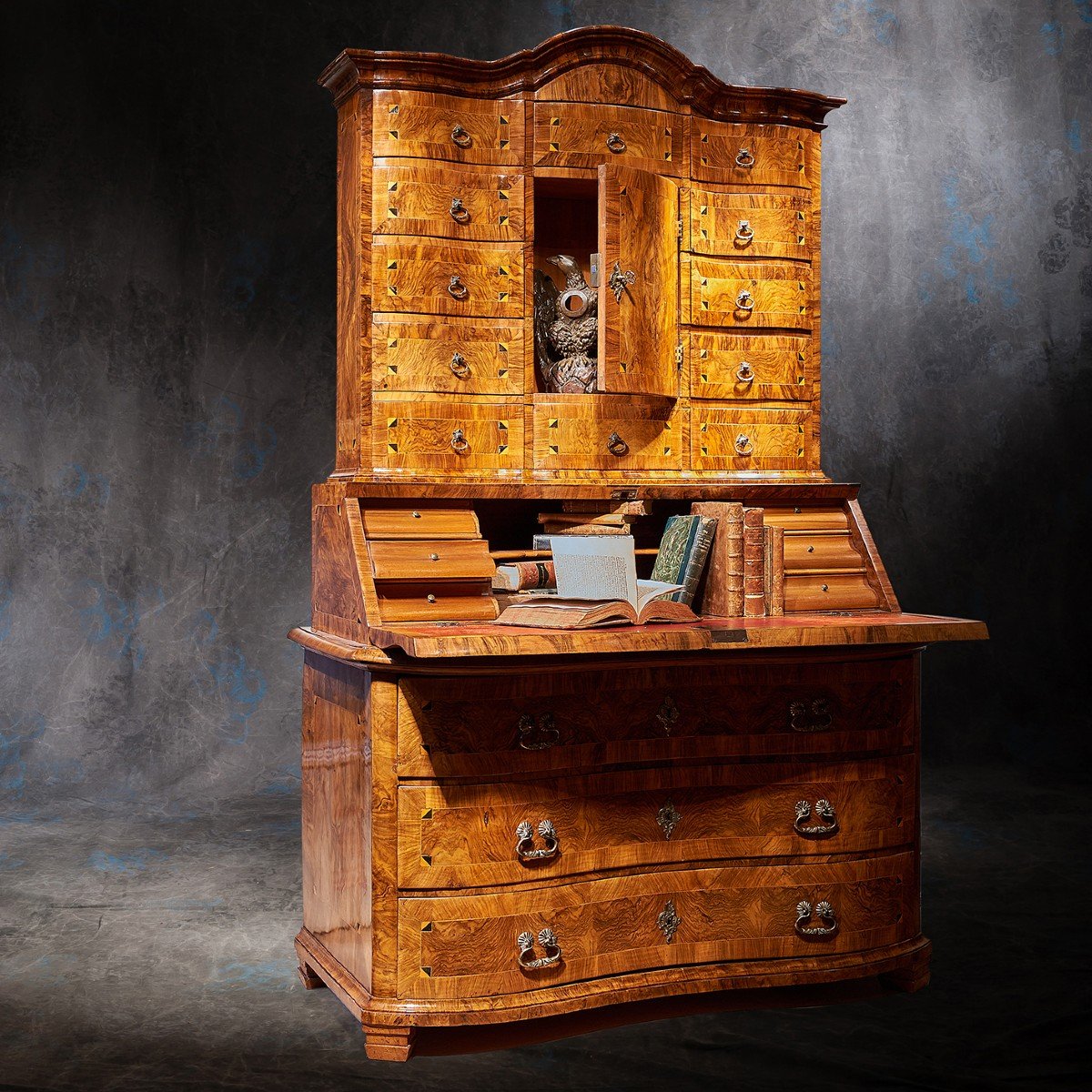 Cabinet Scriban Marqueté De Noyer XVIII ème Siècle – Image 2