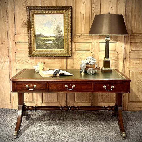 1254256-main-658b462689a0c Bureau Anglais Acajou Style Victorien 3 Tiroirs