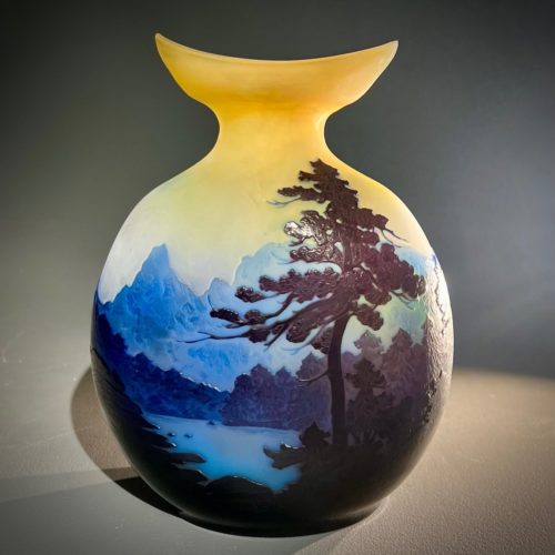 Emile Gallé Vase Décor Lac De Côme Et Paysage Alpin