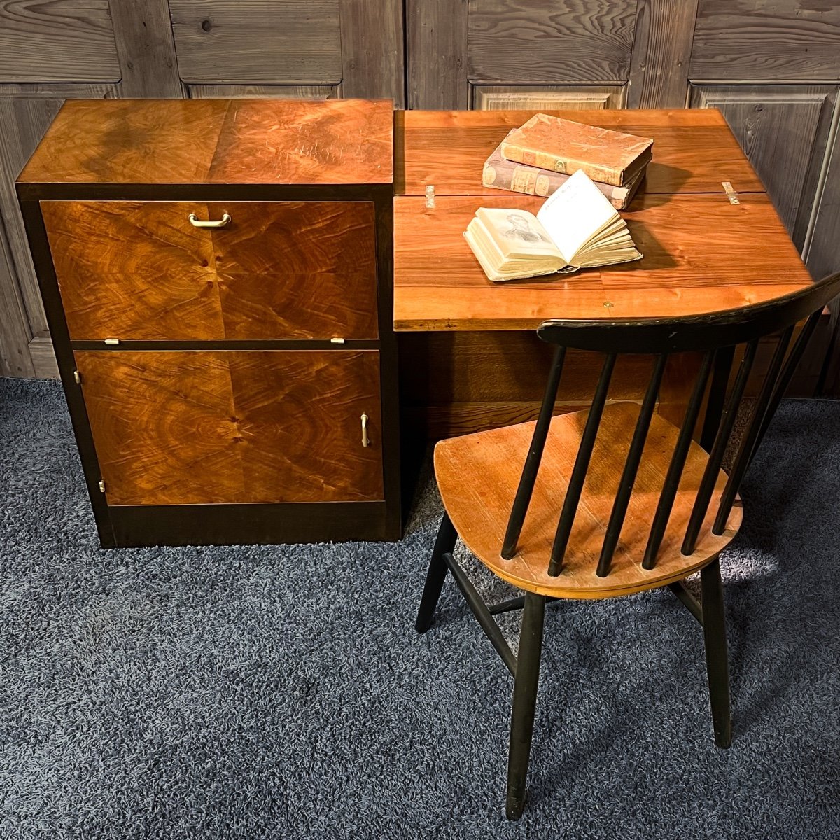 Secretaire Console Art Déco Noyer – Image 2