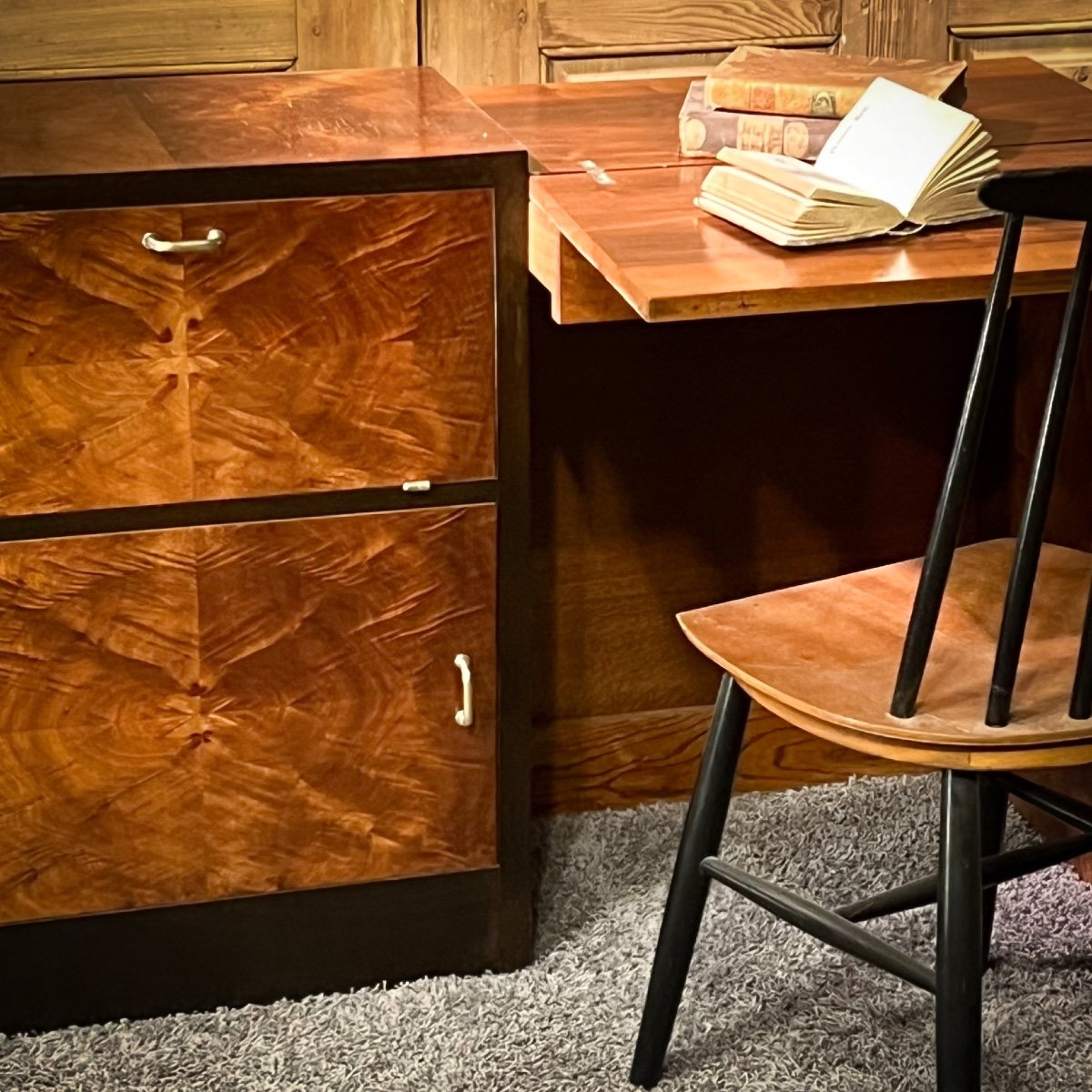 Secretaire Console Art Déco Noyer – Image 6
