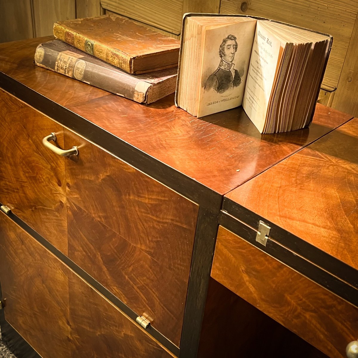 Secretaire Console Art Déco Noyer – Image 7