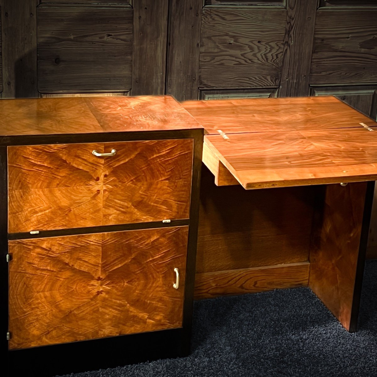 Secretaire Console Art Déco Noyer – Image 8