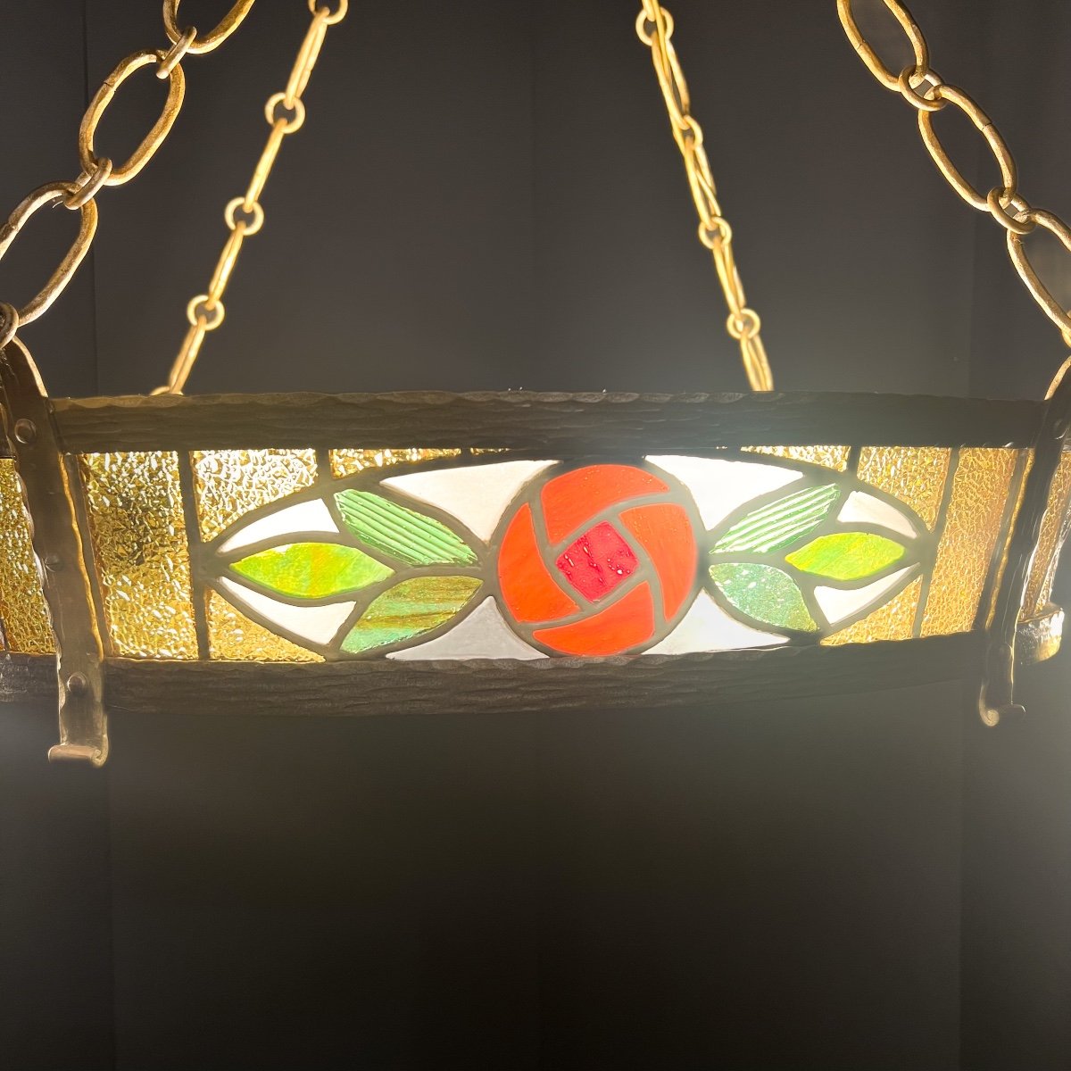 Lustre Vitrail Art Déco – Image 10