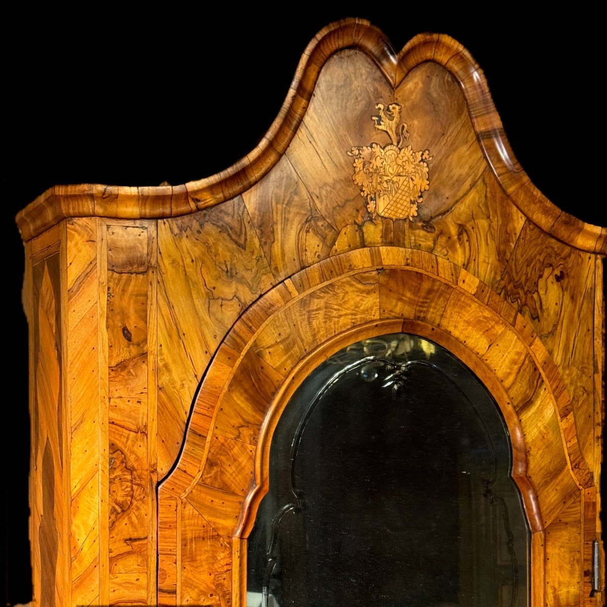 Scriban Italie 18 ème Marqueté Noyer Et Miroir De Venise – Image 3