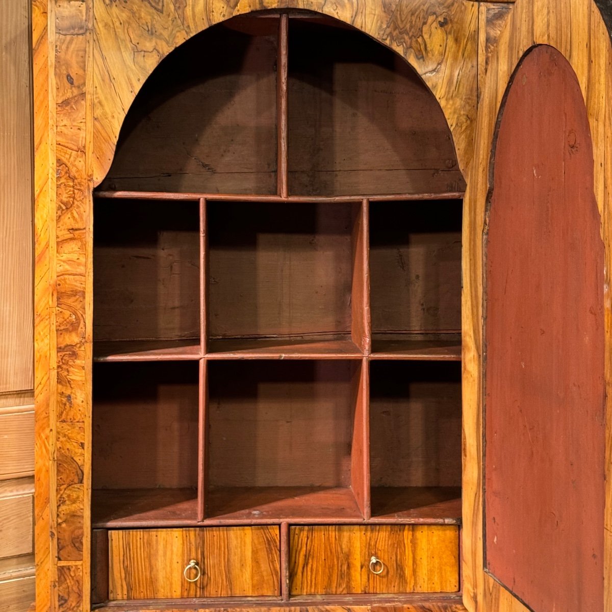 Scriban Italie 18 ème Marqueté Noyer Et Miroir De Venise – Image 9