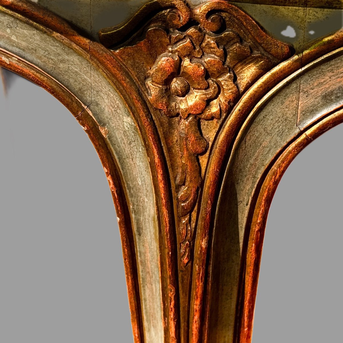 Table Piètement Laqué Plateau Décor Marbre Trompe L’œil – Image 7