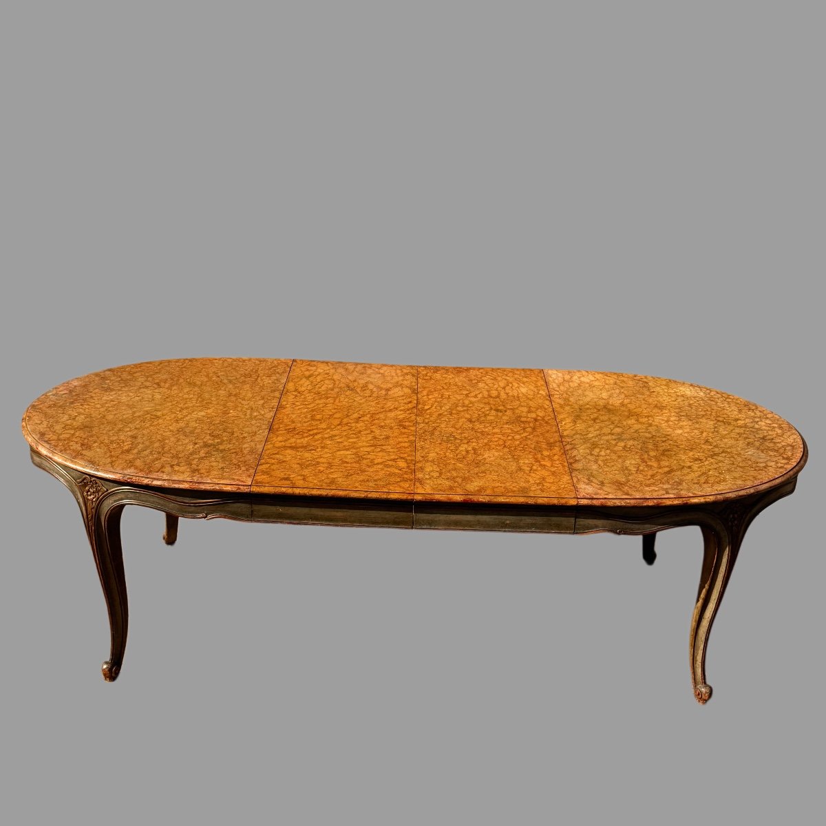 Table Piètement Laqué Plateau Décor Marbre Trompe L’œil – Image 10
