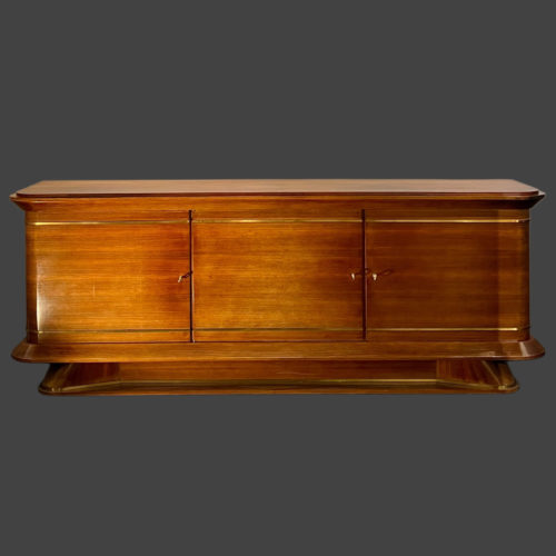 Grande Enfilade Art Déco Palissandre Et Joncs Laiton