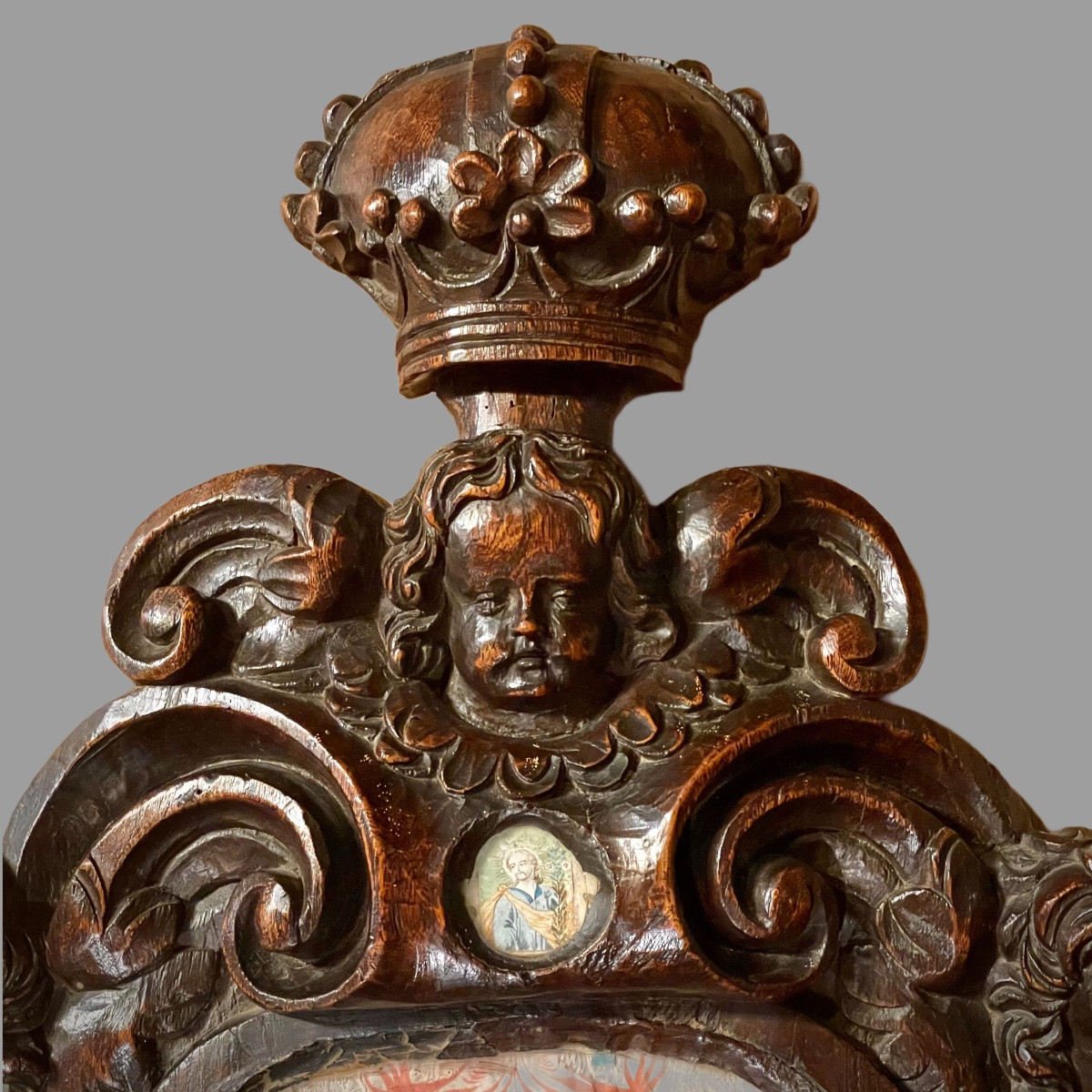 Reliquaire 4 Têtes D’anges Ste Colette St Janvier St Romuald St Gervais – Image 3