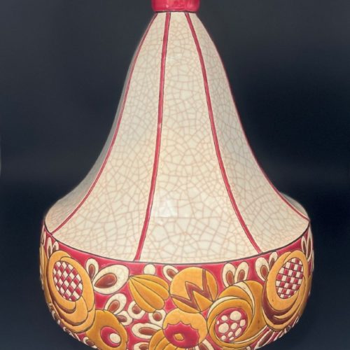 Vase Art Déco modèle "toupie" des Emaux de Longwy