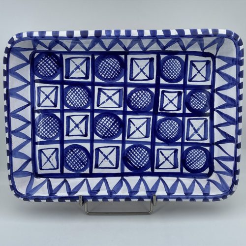 Plat bleu en céramique de Vallauris, signée R.Picault (Robert Picault 1919-2000)