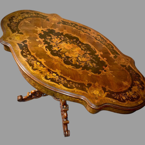 Guéridon Marqueté De Fleurs XIX ieme Napoléon III